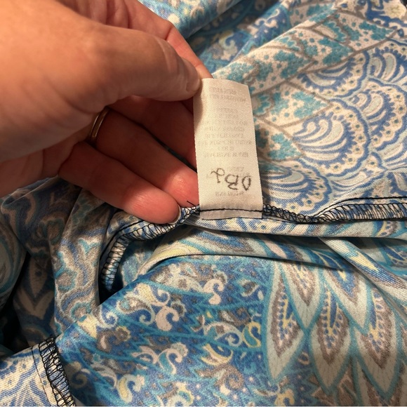 Connected Apparel Teal Black Floral Peacock Sleeveless Midi Sheath Dress Sz 6 - Picture 8 of 8